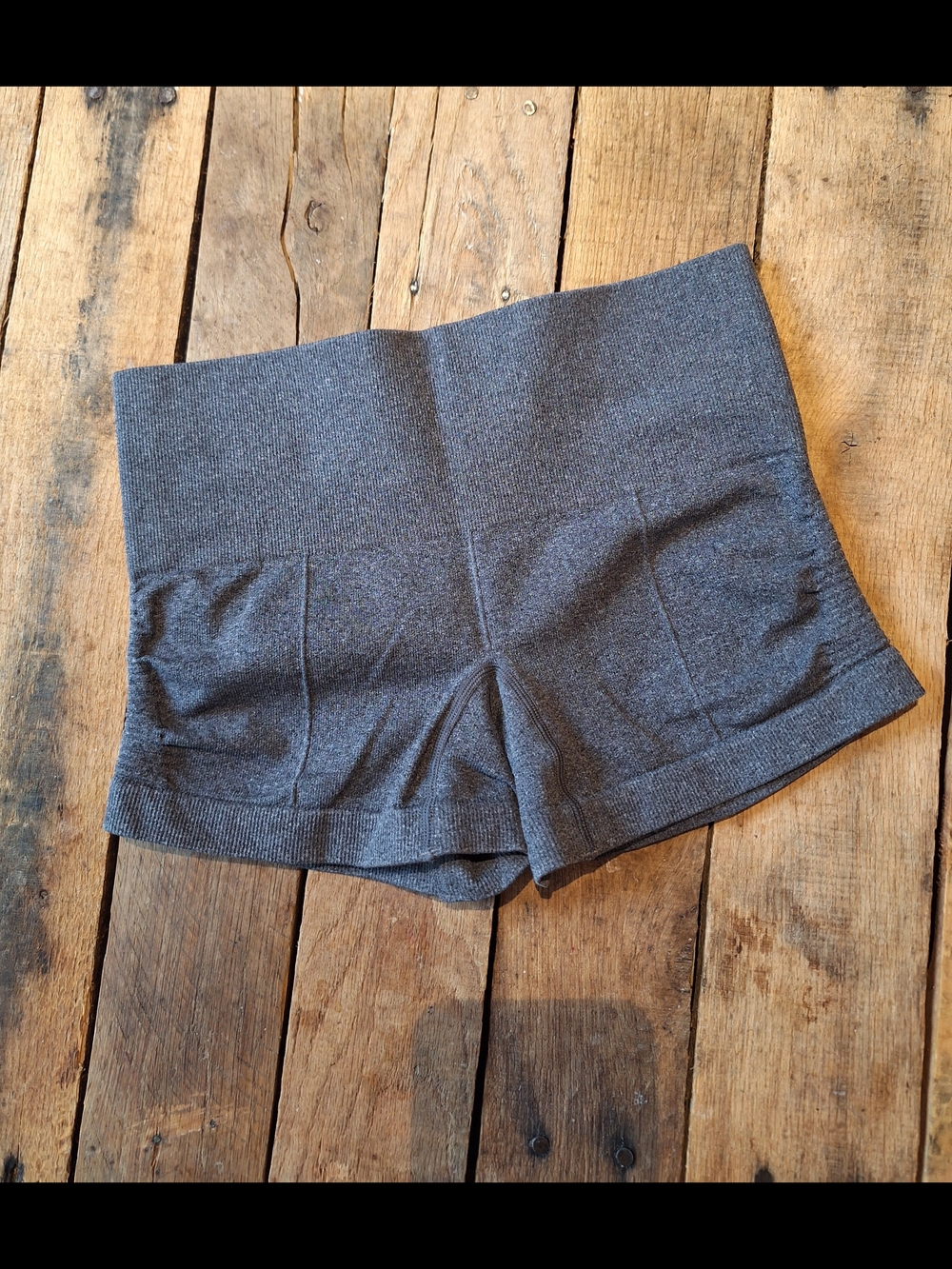 High-Waist Gray Women's Knit Shorts